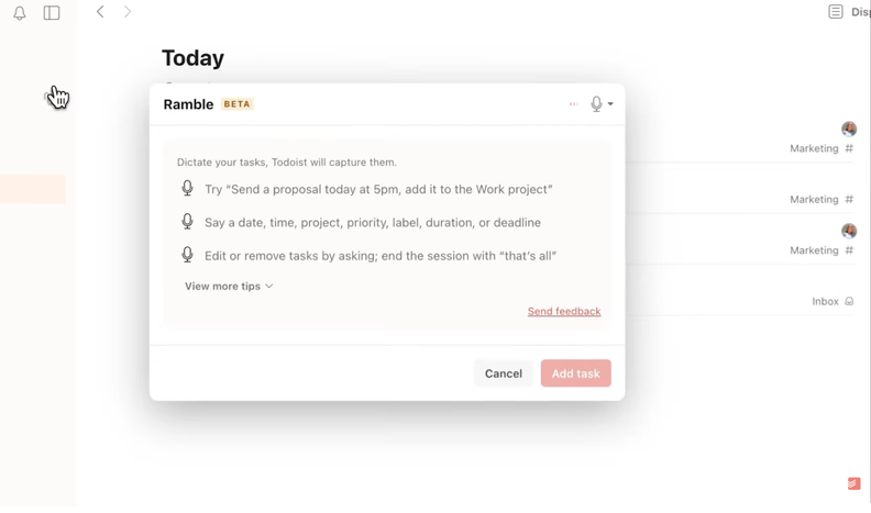 Todoist Introduces Ramble Beta