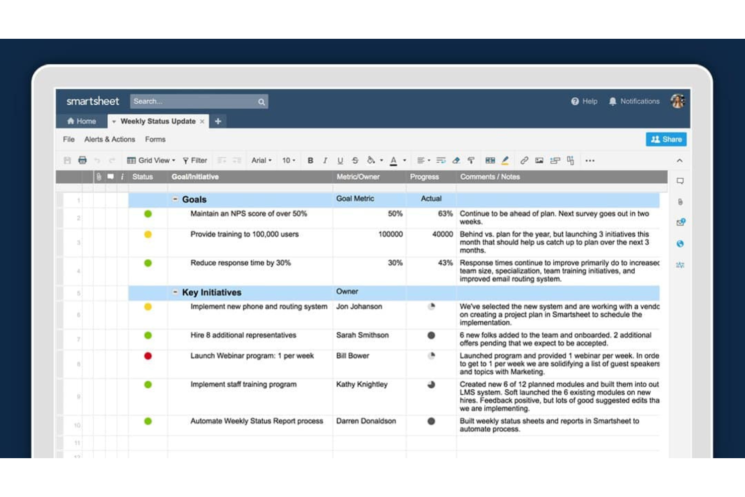 screenshot - Smartsheet Review: Pros, Cons, Features and Pricing