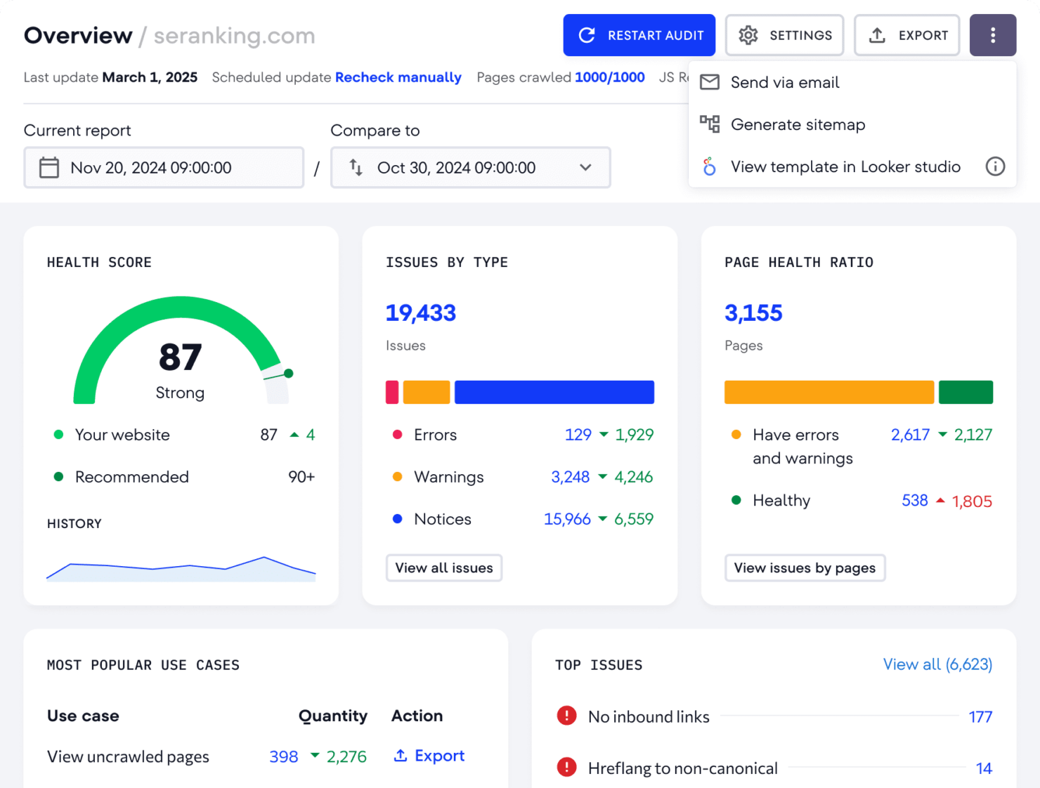 screenshot - SE Ranking Review: Pros, Cons, Features and Pricing