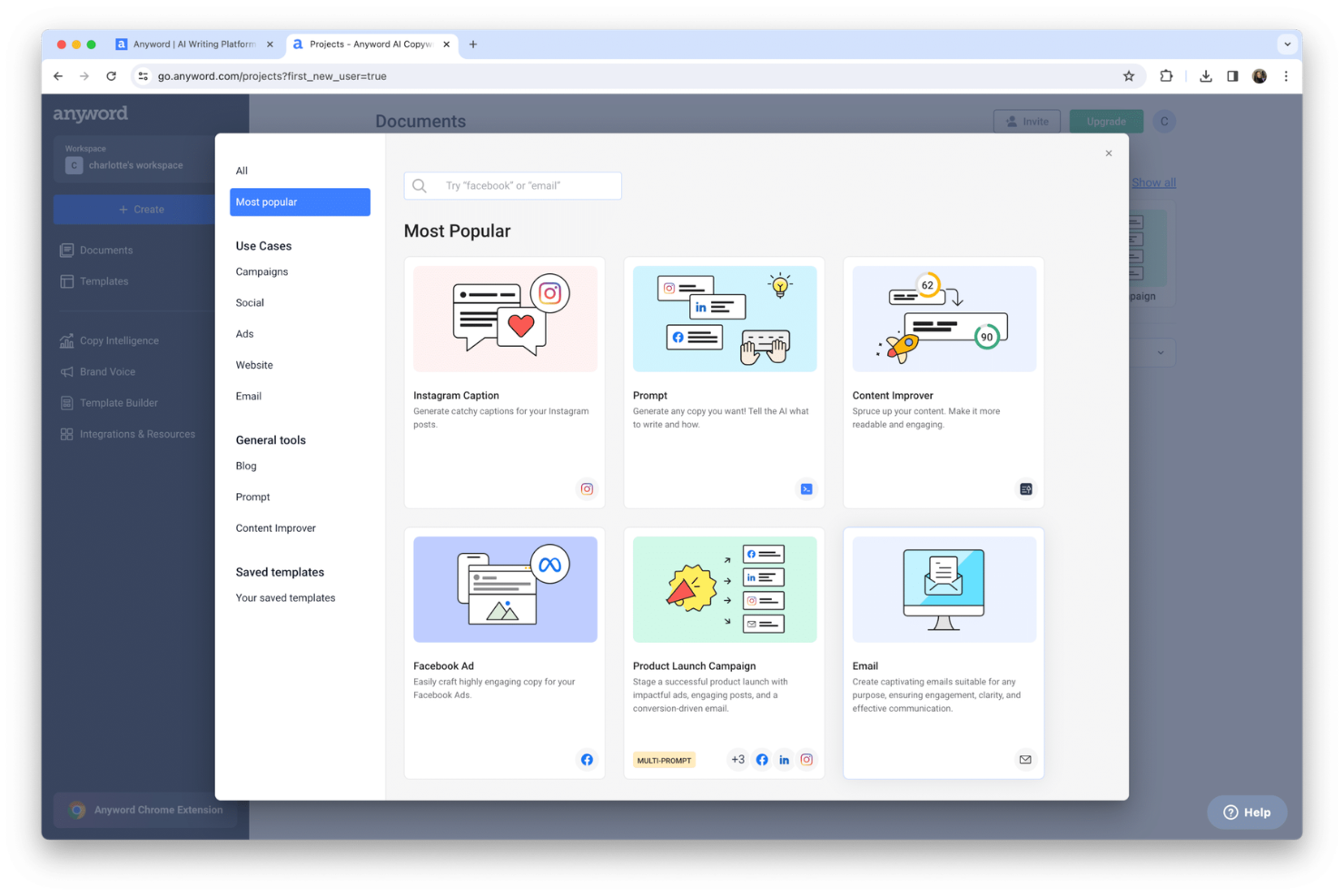 screenshot - Anyword Review: Pros, Cons, Features and Pricing
