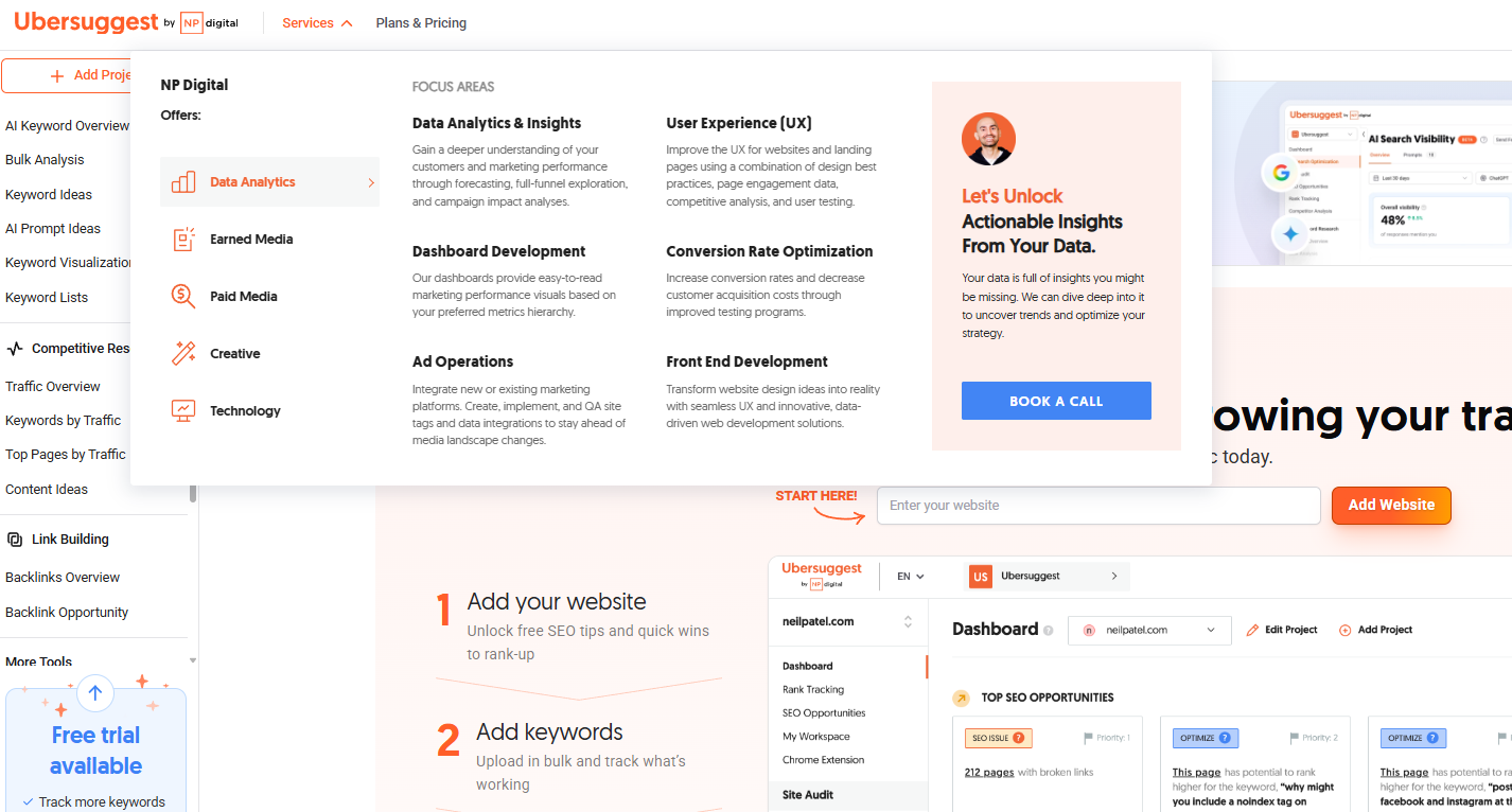 screenshot - Ubersuggest Review: Pros, Cons, Features and Pricing