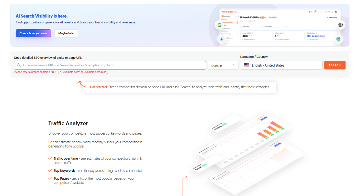 screenshot - Ubersuggest Review: Pros, Cons, Features and Pricing