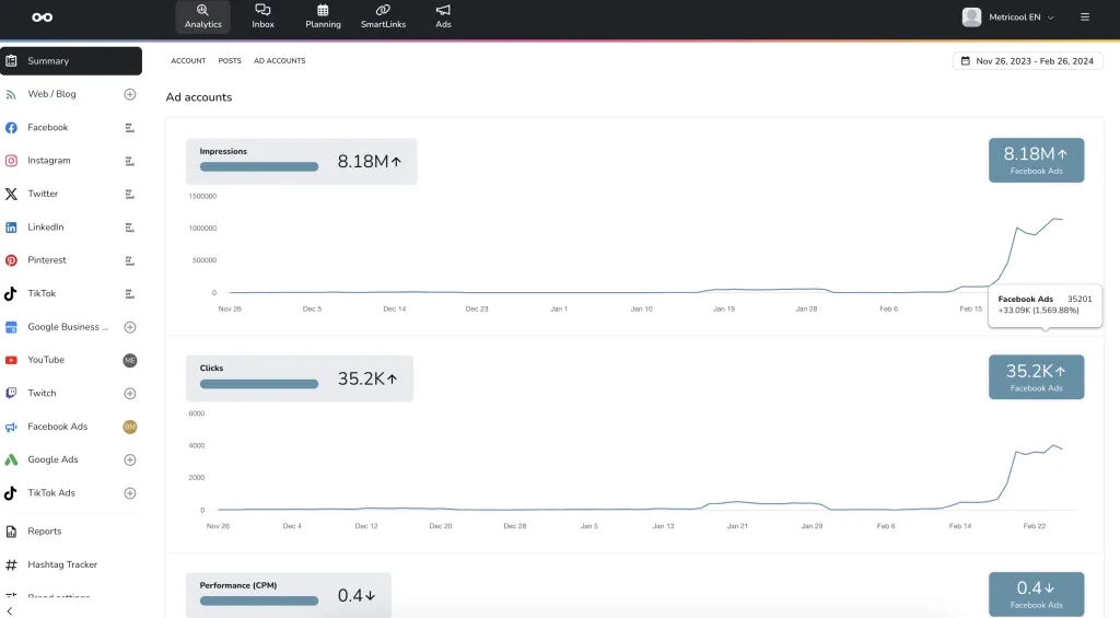 screenshot - Metricool Review: Pros, Cons, Features and Pricing