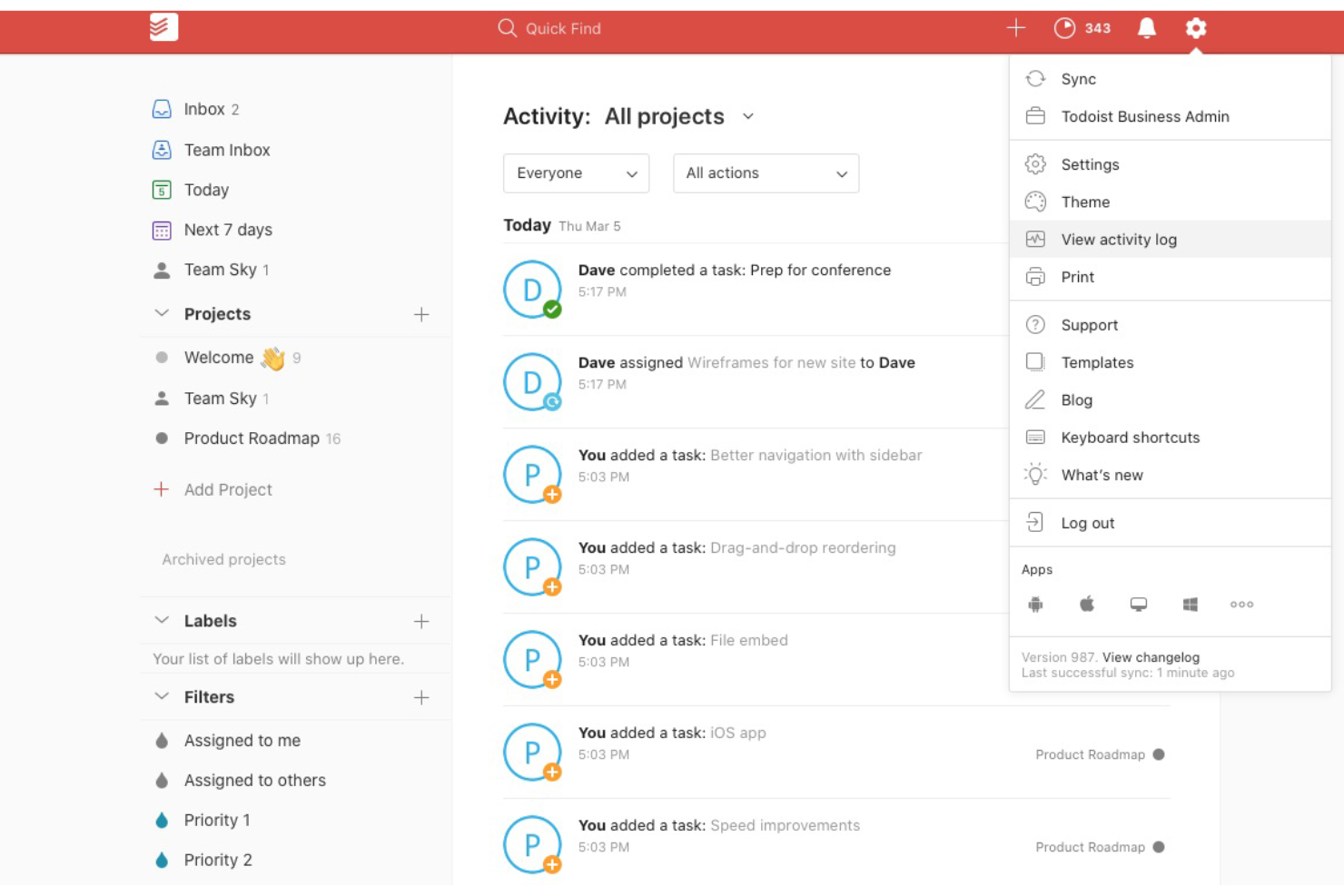 screenshot - Todoist Review: Pros, Cons, Features and Pricing