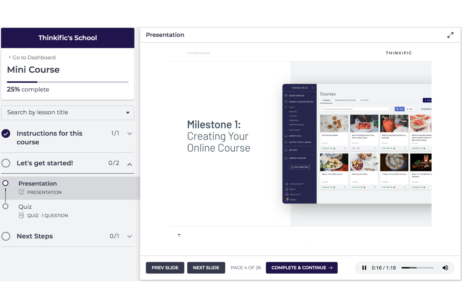 screenshot - Thinkific Review: Pros, Cons, Features and Pricing