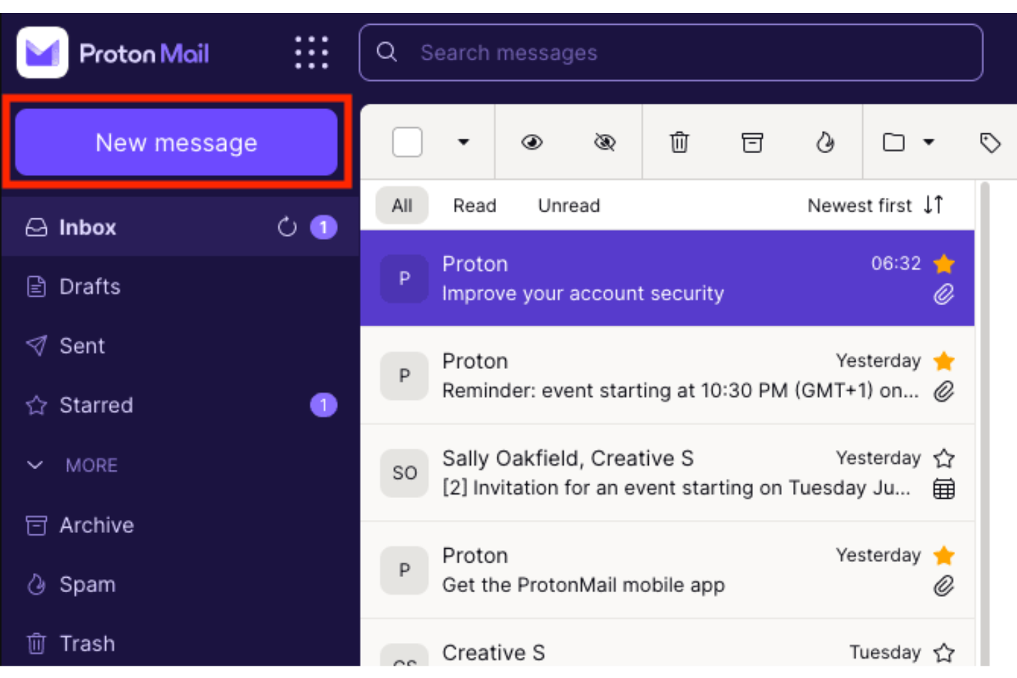 screenshot - Proton Mail Review: Pros, Cons, Features and Pricing
