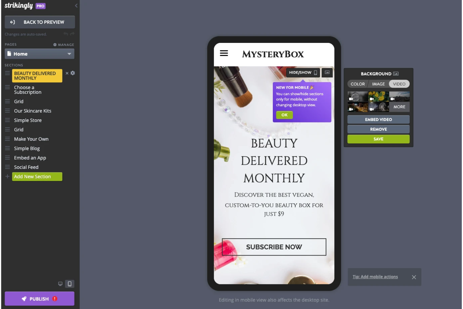 screenshot - Strikingly Review: Pros, Cons, Features, and Pricing Explained