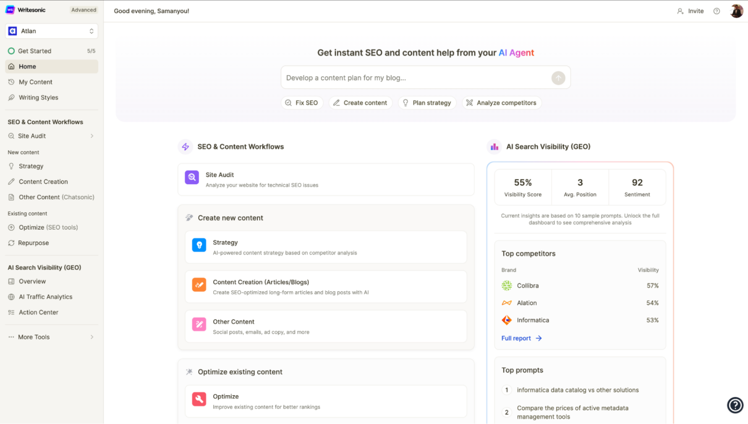 screenshot - Writesonic Review: Pros, Cons, Features, and Pricing Explained