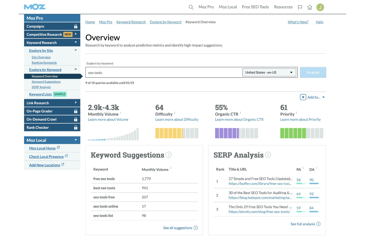 screenshot - Moz Review: Pros, Cons, Features, and Pricing Explained