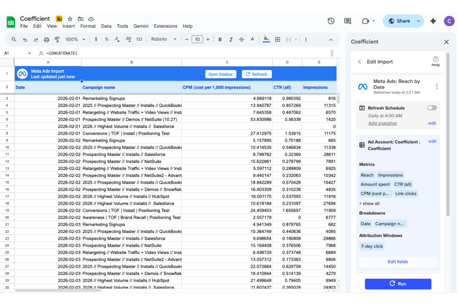 Coefficient screenshot - 30 Meilleurs Outils de Mesure du Marketing en 2026