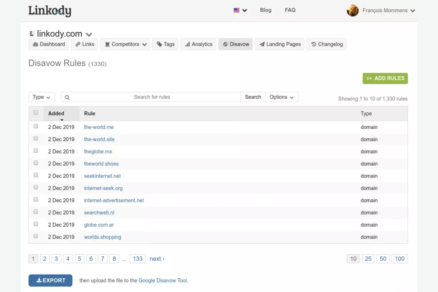 Linkody screenshot - 10 Beste Backlink-Analyse-Tools für 2026