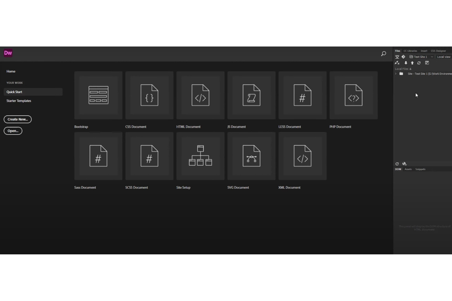 Adobe Dreamweaver screenshot - 10 Meilleures alternatives à WordPress passées en revue en 2026