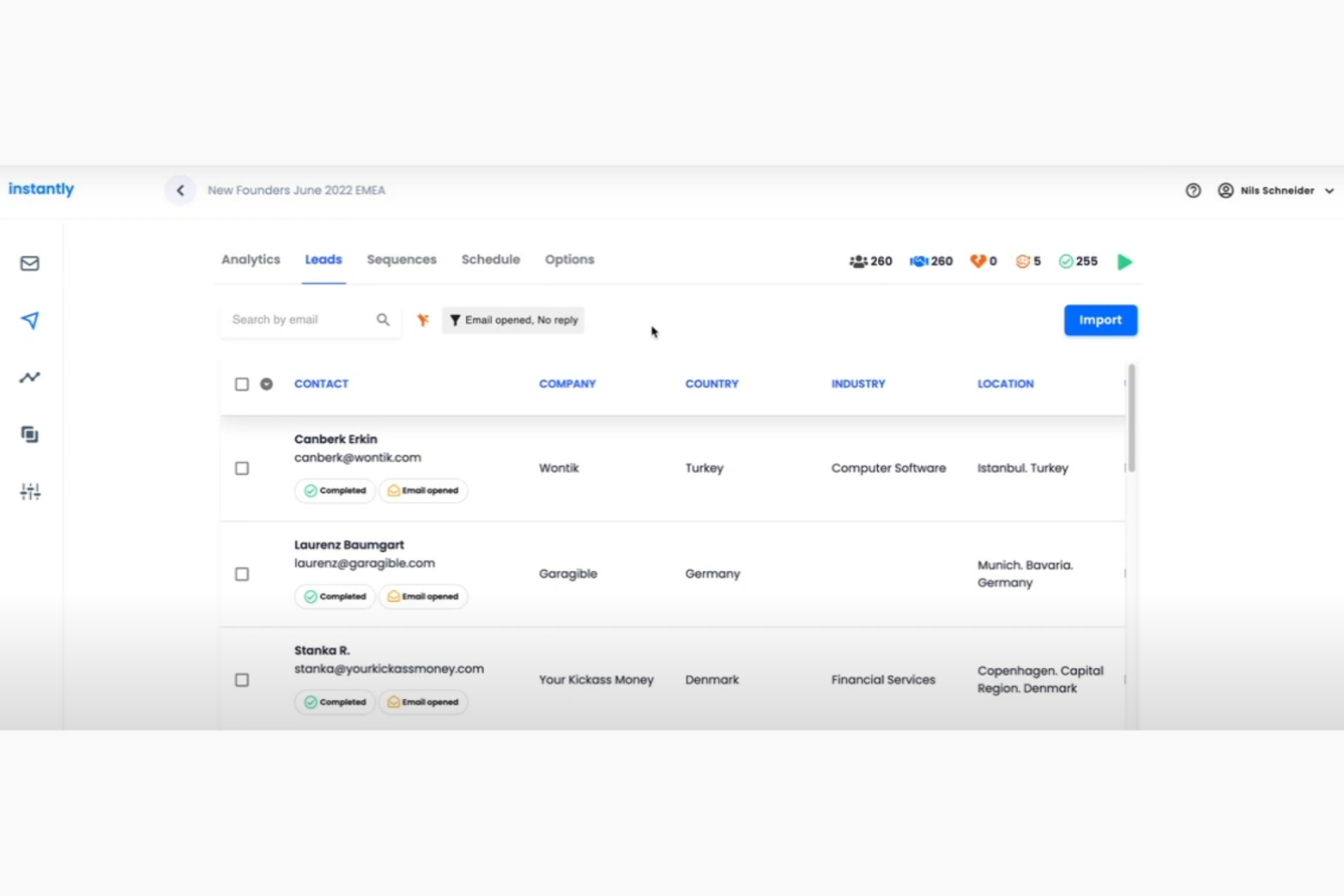 Instantly screenshot - 10 meilleurs logiciels de délivrabilité des e-mails évalués en 2026