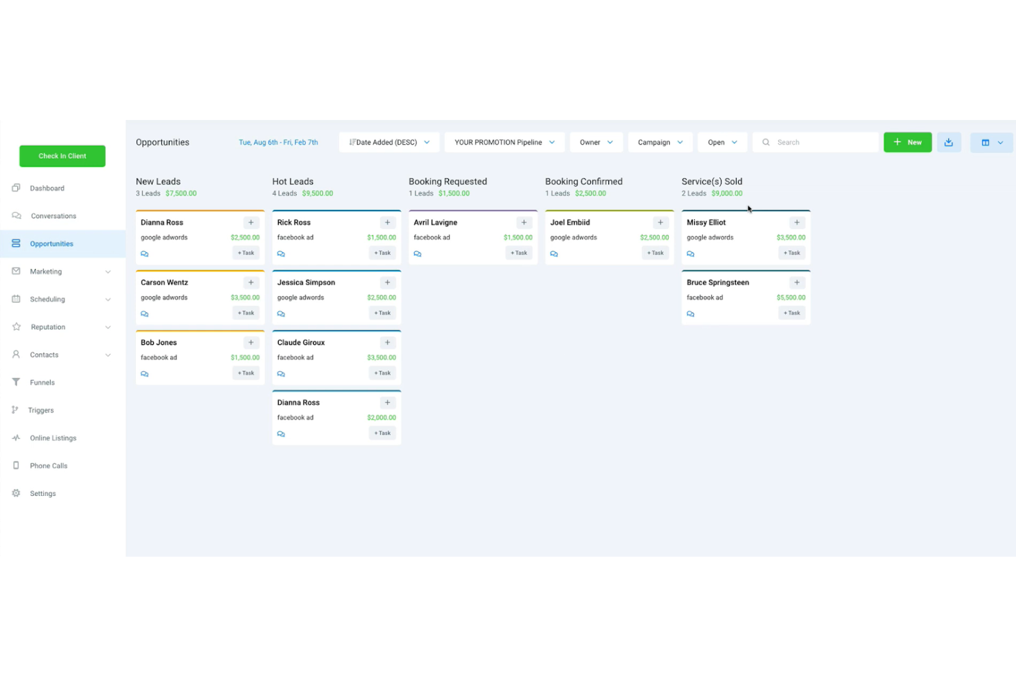 HighLevel screenshot - 10 Meilleurs Logiciels d’Entonnoir Marketing Passés en Revue en 2026