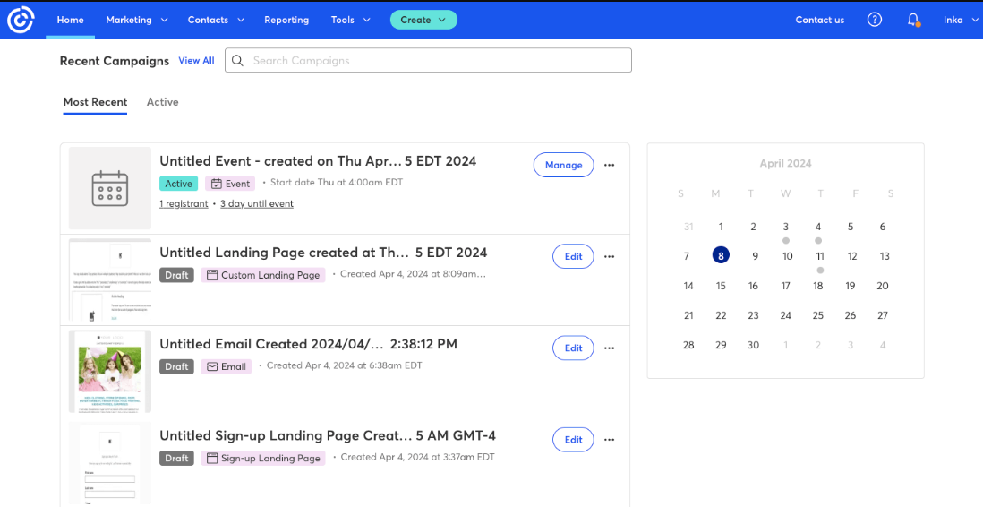 Constant Contact screenshot - 20 meilleurs outils de marketing par e-mail pour les petites entreprises en 2026