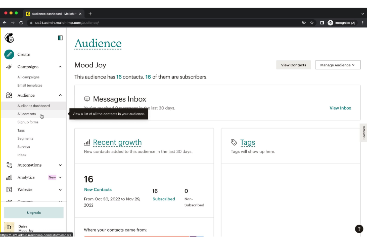 Mailchimp screenshot - 19 Beste Tools für das Management von Marketingkampagnen 2026