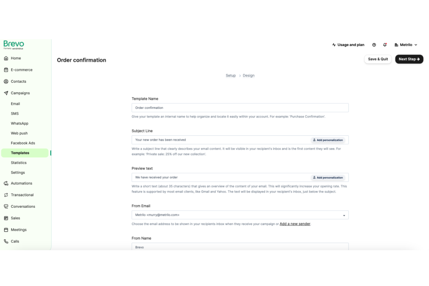Brevo screenshot - 10 meilleures alternatives à MailerLite évaluées en 2026