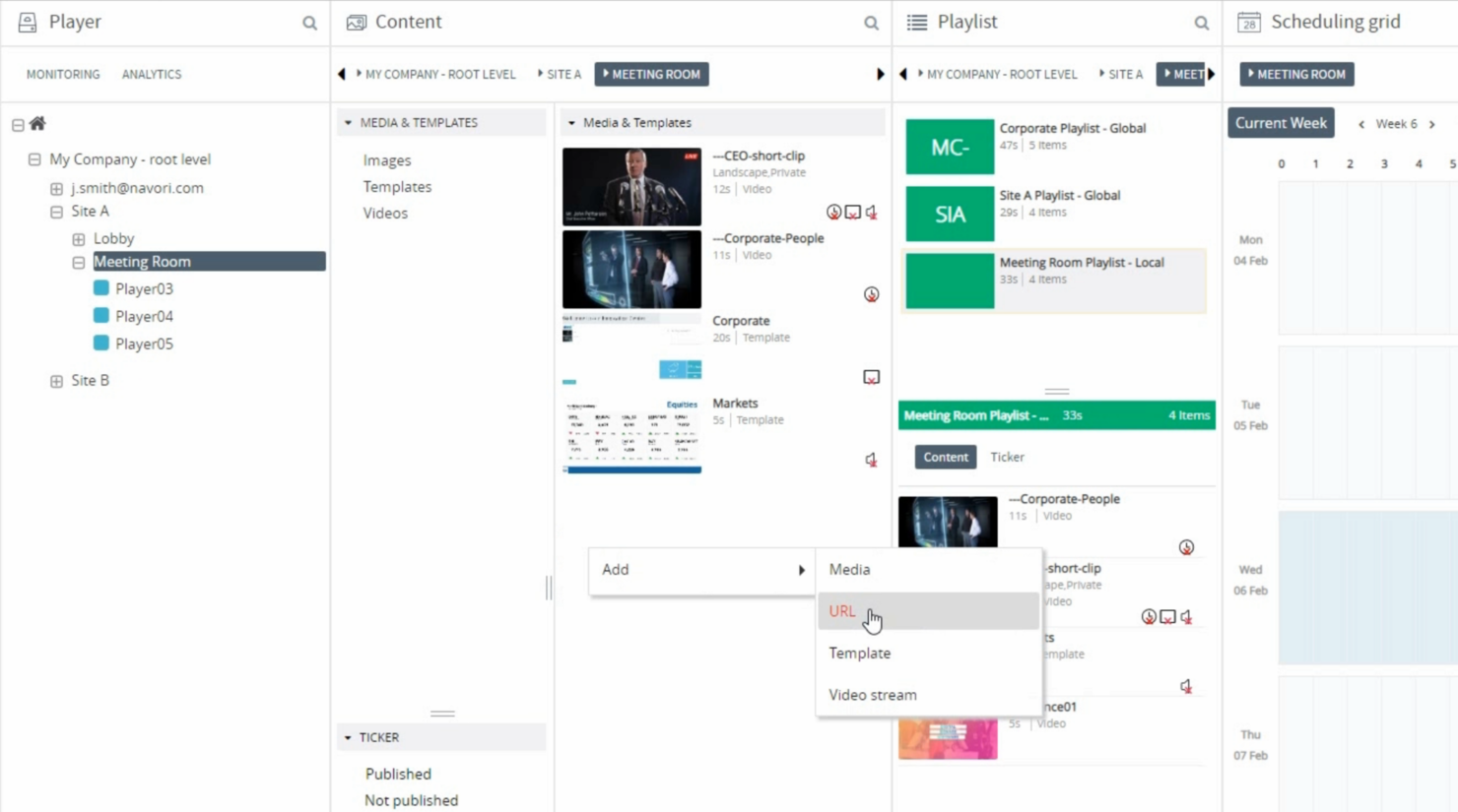 Navori screenshot - 20 Meilleurs Logiciels d’Affichage Dynamique Évalués en 2026