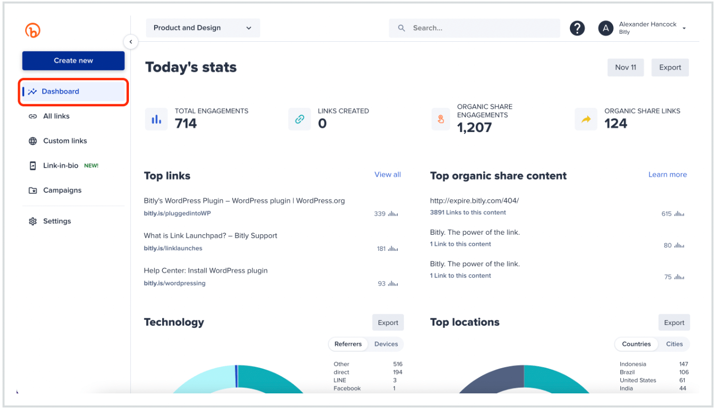 Bitly screenshot - 15 Beste URL-Shortener: Getestet &amp; Verglichen für 2026