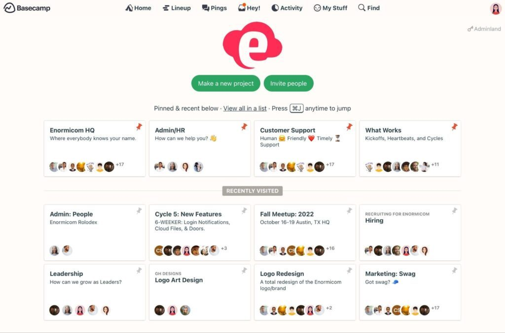 Basecamp screenshot - 10 meilleurs logiciels de gestion des flux de travail marketing évalués pour 2026