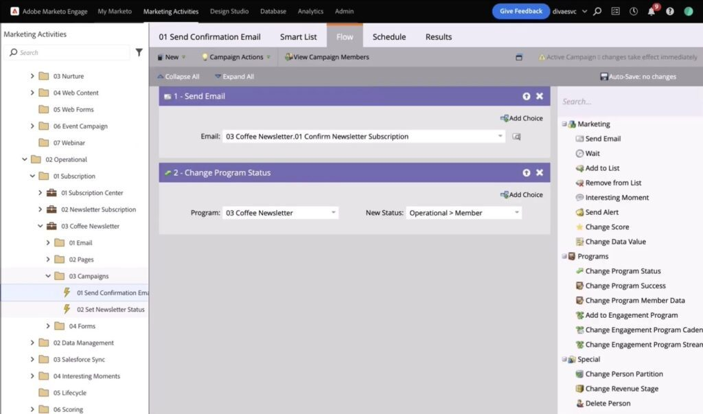 Marketo screenshot - 10 meilleurs logiciels de gestion des flux de travail marketing évalués pour 2026