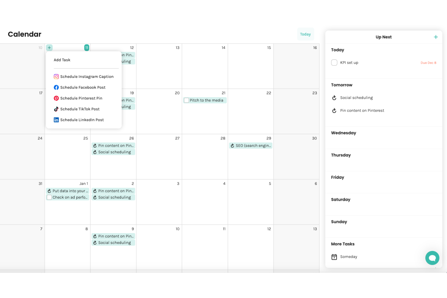 Enji screenshot - 25 beste Marketing-Kalender-Software im Test für 2026