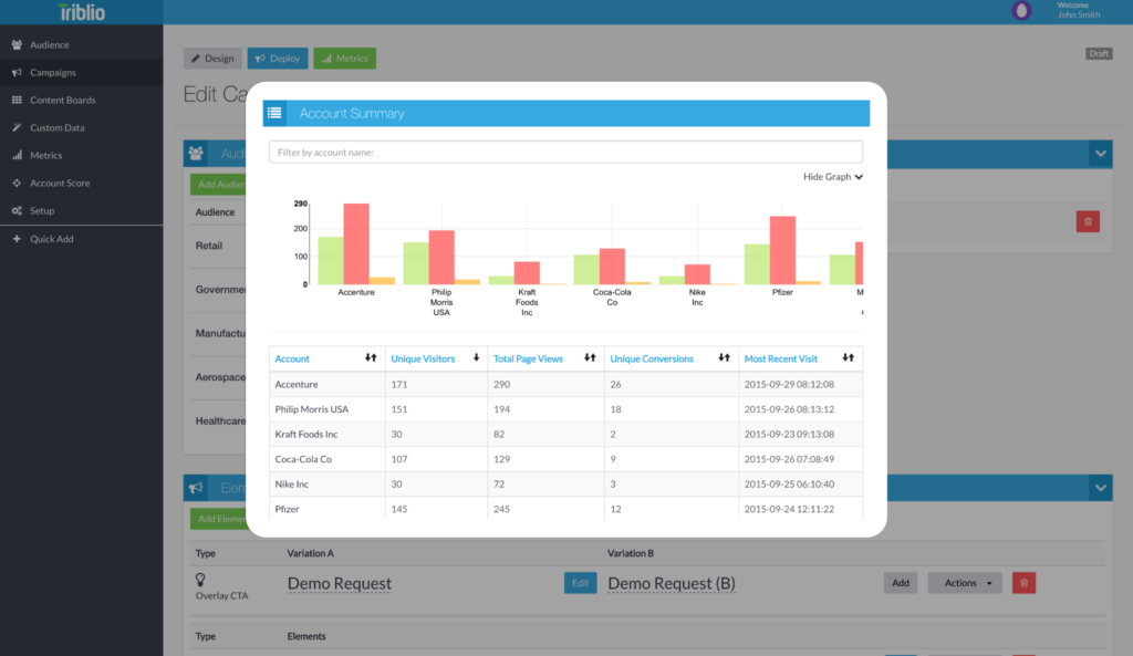 Triblio screenshot - 18 Meilleurs Logiciels de Veille Comptes Marketing B2B (2026)