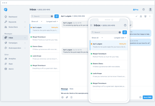 SimpleTexting screenshot - 30 Beste SMS-Marketing-Software im Test für 2026