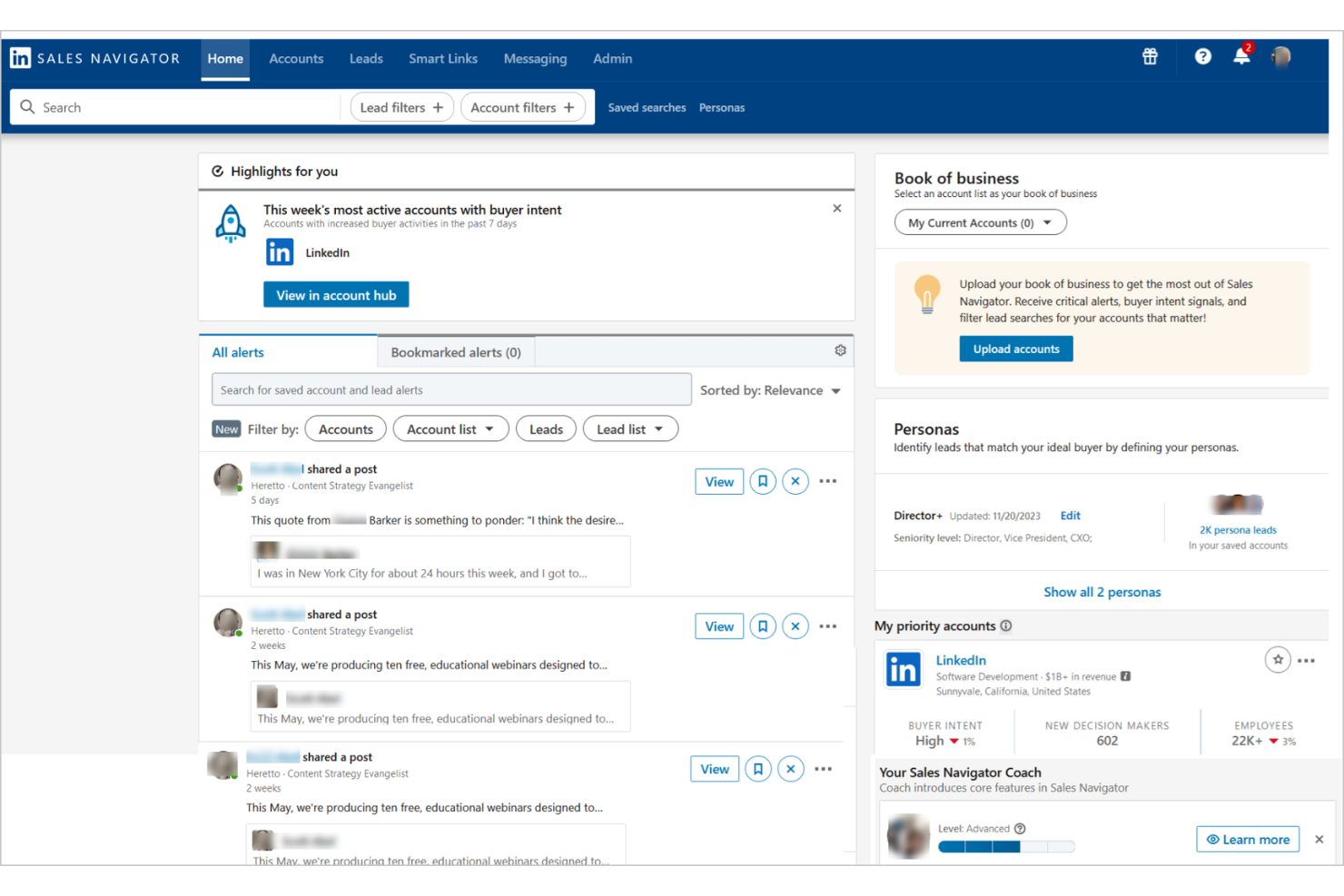 LinkedIn Sales Navigator screenshot - 20 Meilleurs Logiciels de Promotion des Employés en 2026