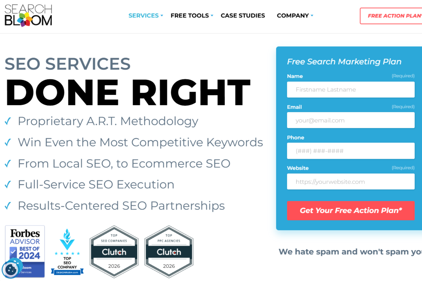 Searchbloom screenshot - 10 Beste SEO-Agenturen im Test 2026