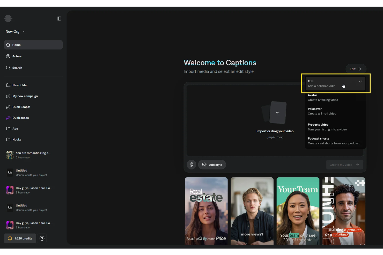 Captions screenshot - 10 Meilleurs logiciels de création vidéo IA en 2026