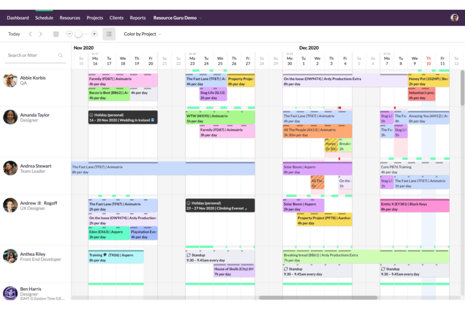 Resource Guru screenshot - 10 Beste ClickUp-Alternativen im Test 2026