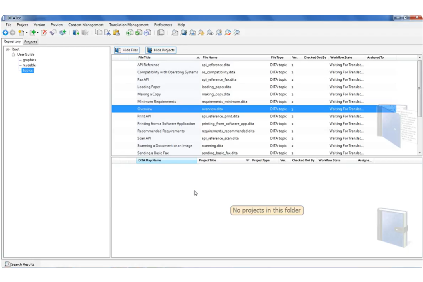 DITAToo (Intuillion) screenshot - 7 Mejores Sistemas de Gestión de Contenidos por Componentes en 2026