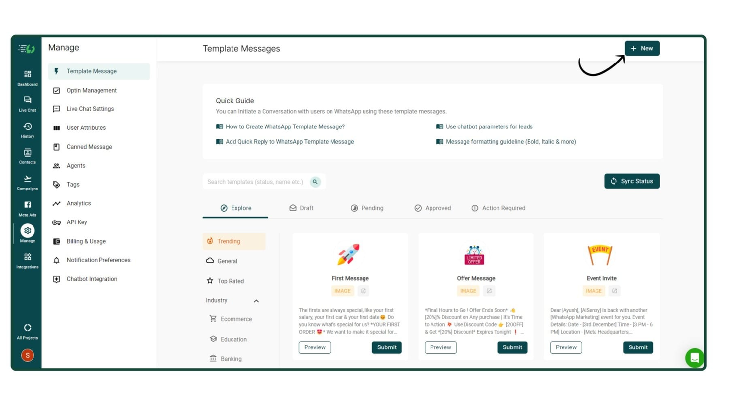 AiSensy screenshot - 10 Programas de Marketing para WhatsApp en 2026