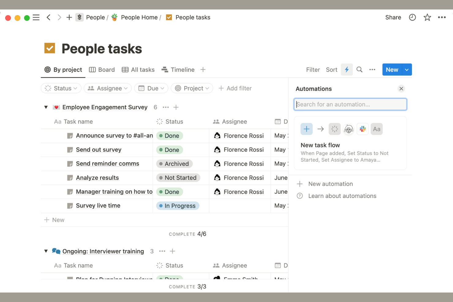 Notion screenshot - 10 migliori alternative a Wrike nel 2026