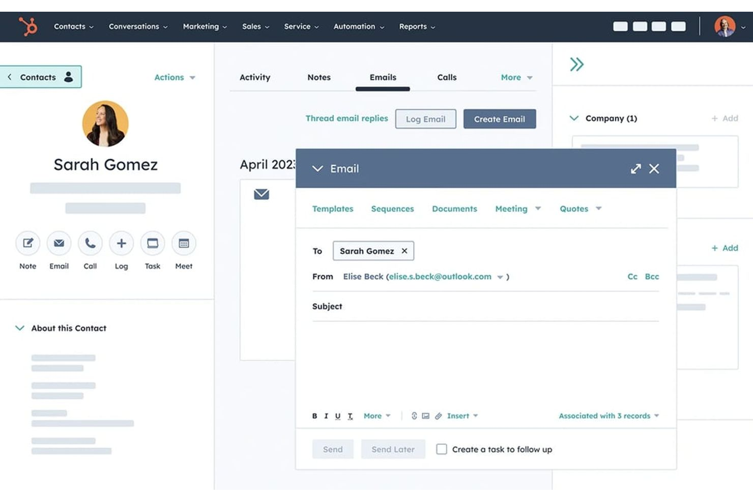 HubSpot CRM screenshot - 10 software de CRM B2B para 2026