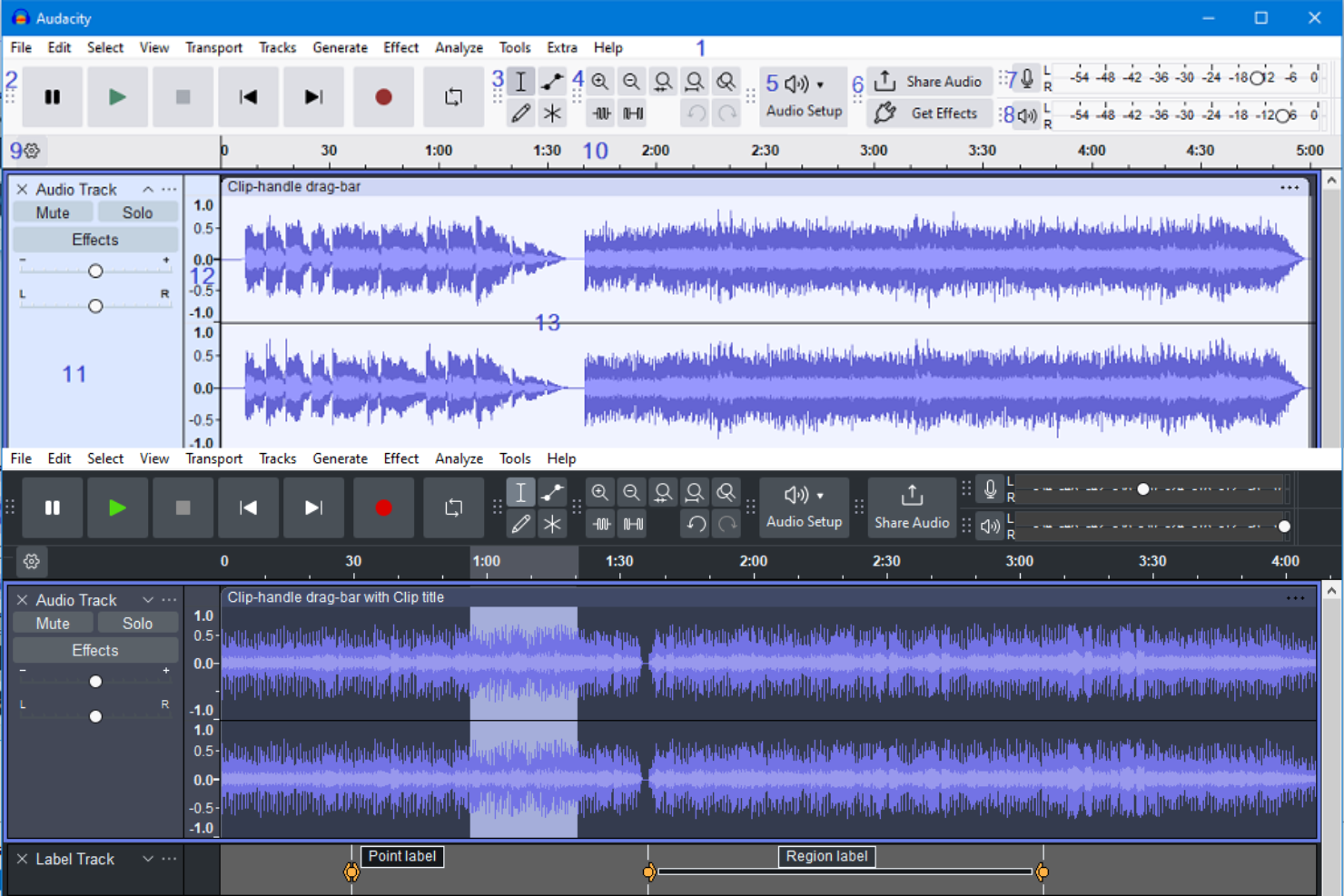 Audacity screenshot - I 14 migliori software gratuiti per registrare podcast nel 2026