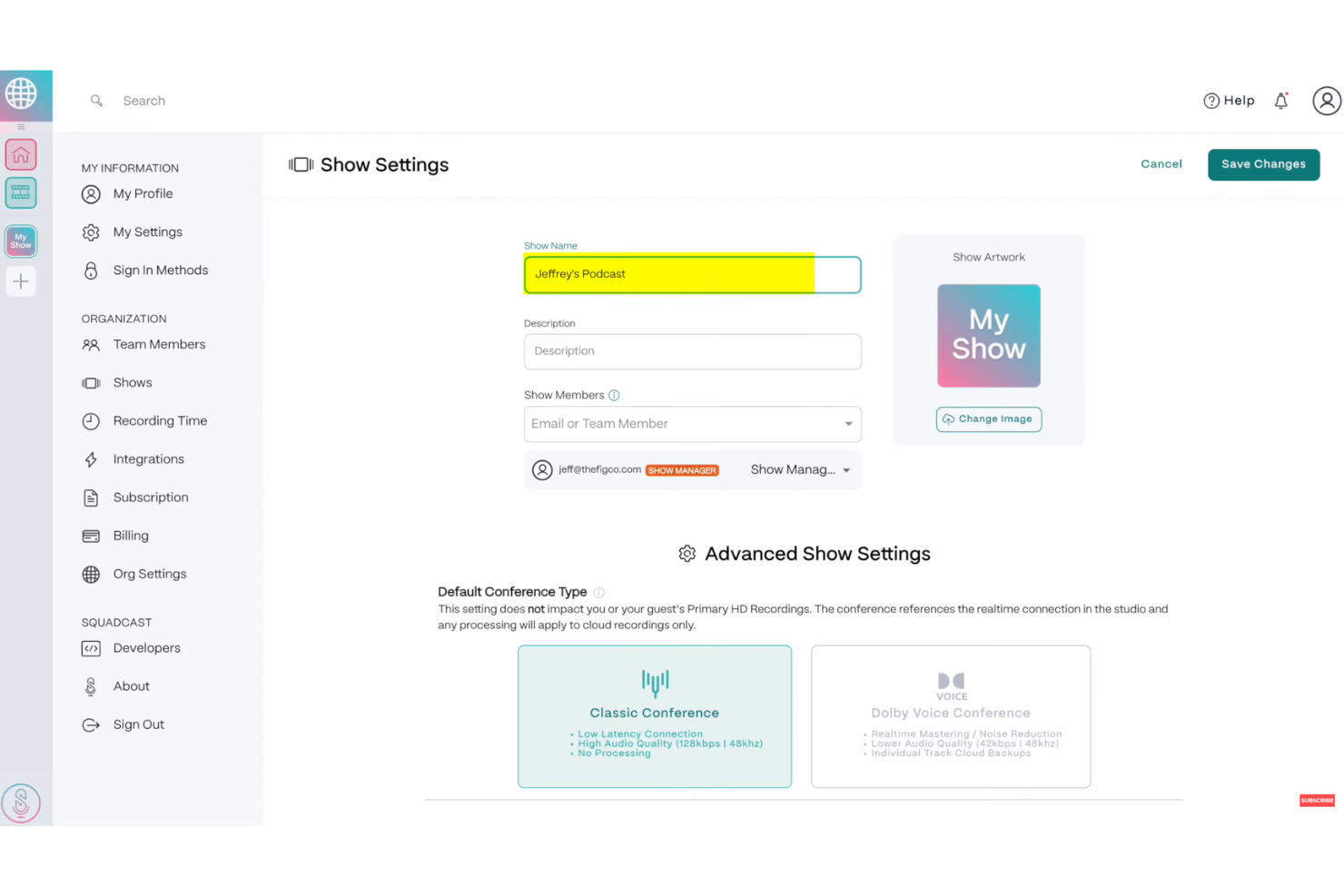 Squadcast screenshot - I 14 migliori software gratuiti per registrare podcast nel 2026