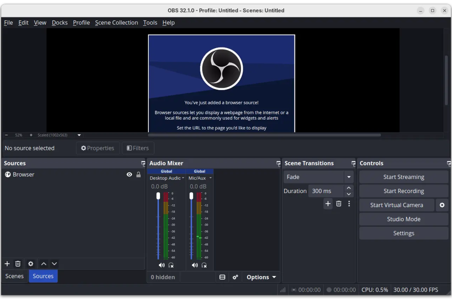 OBS Studio screenshot - I 14 migliori software gratuiti per registrare podcast nel 2026