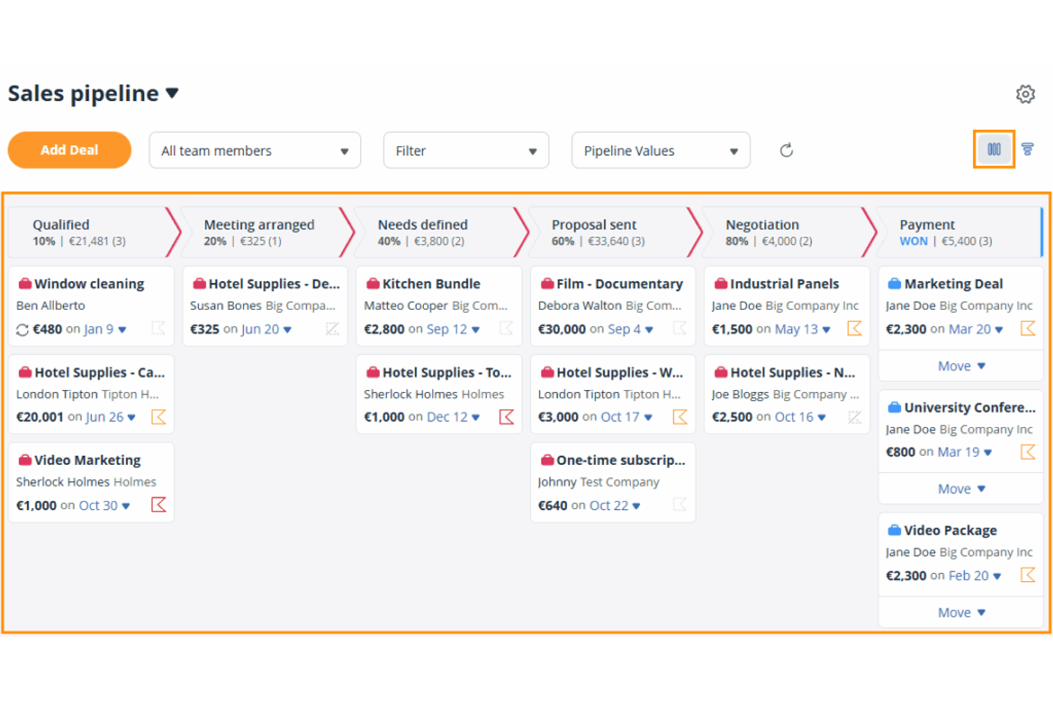OnePageCRM screenshot - 10 software CRM B2B per 2026
