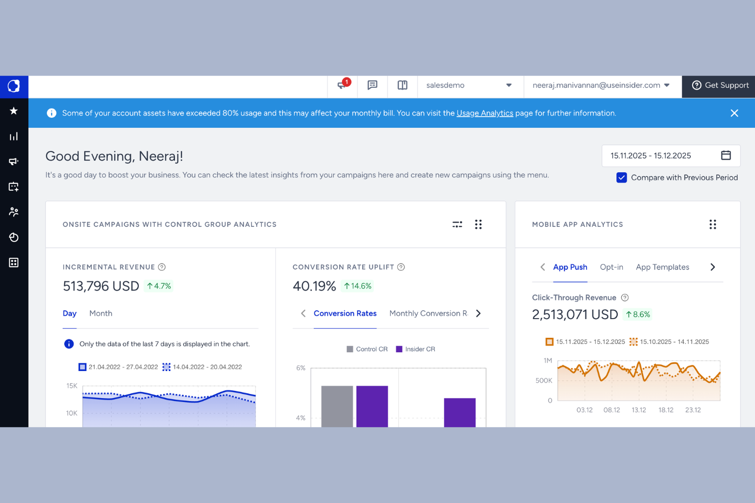 Insider One screenshot - 10 migliori software per il marketing del ciclo di vita nel 2026