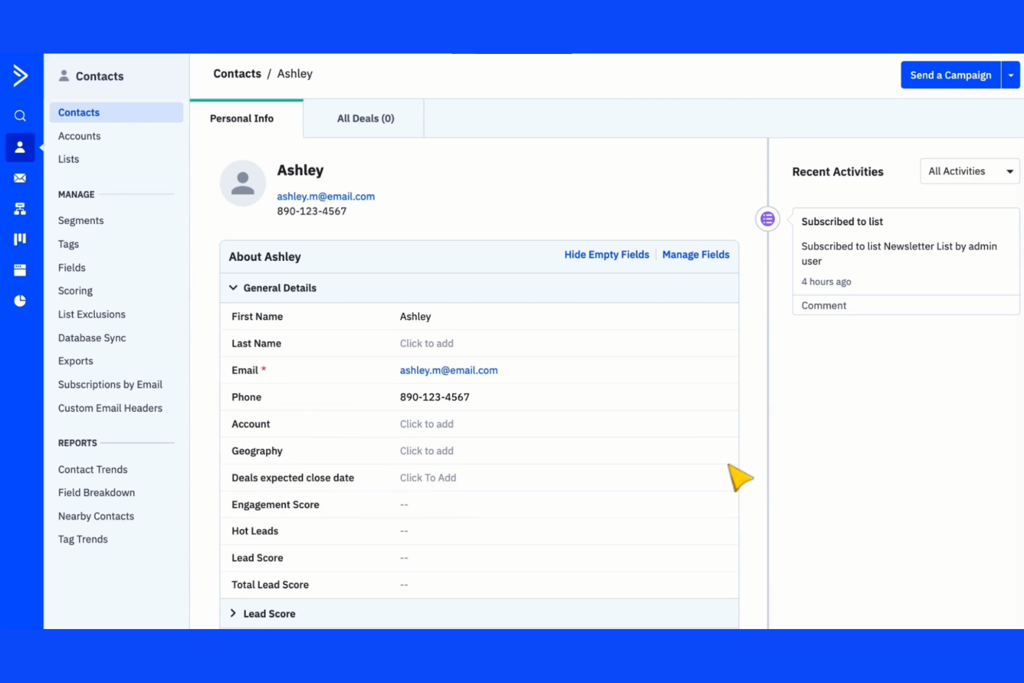 ActiveCampaign screenshot - 10 migliori software per la gestione dei lead nel 2026