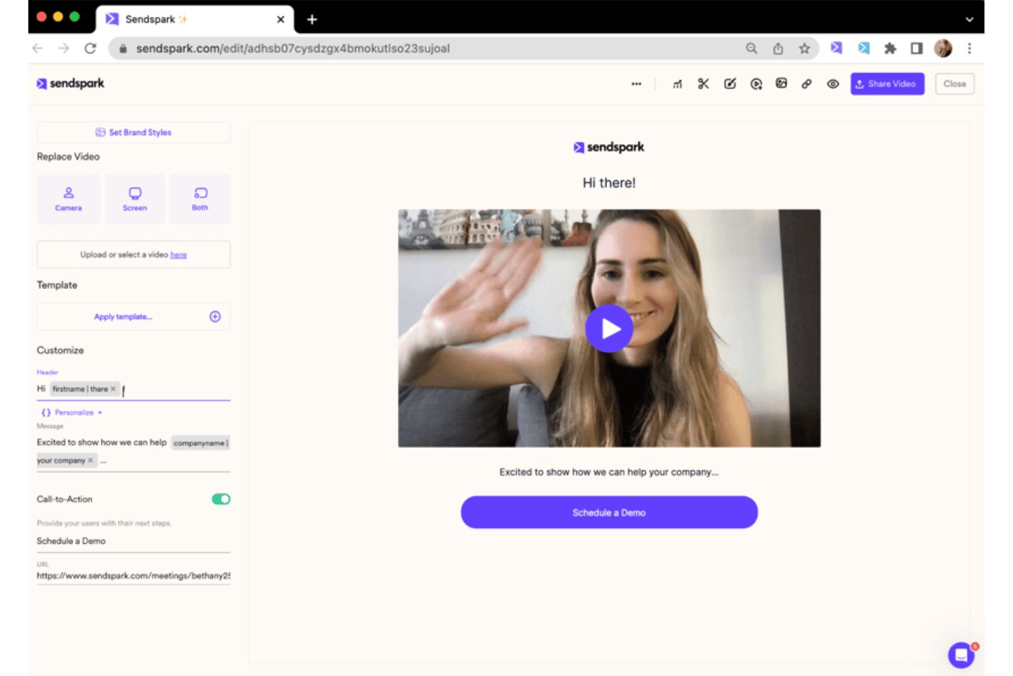 Sendspark screenshot - 10 migliori software per la gestione dei lead nel 2026