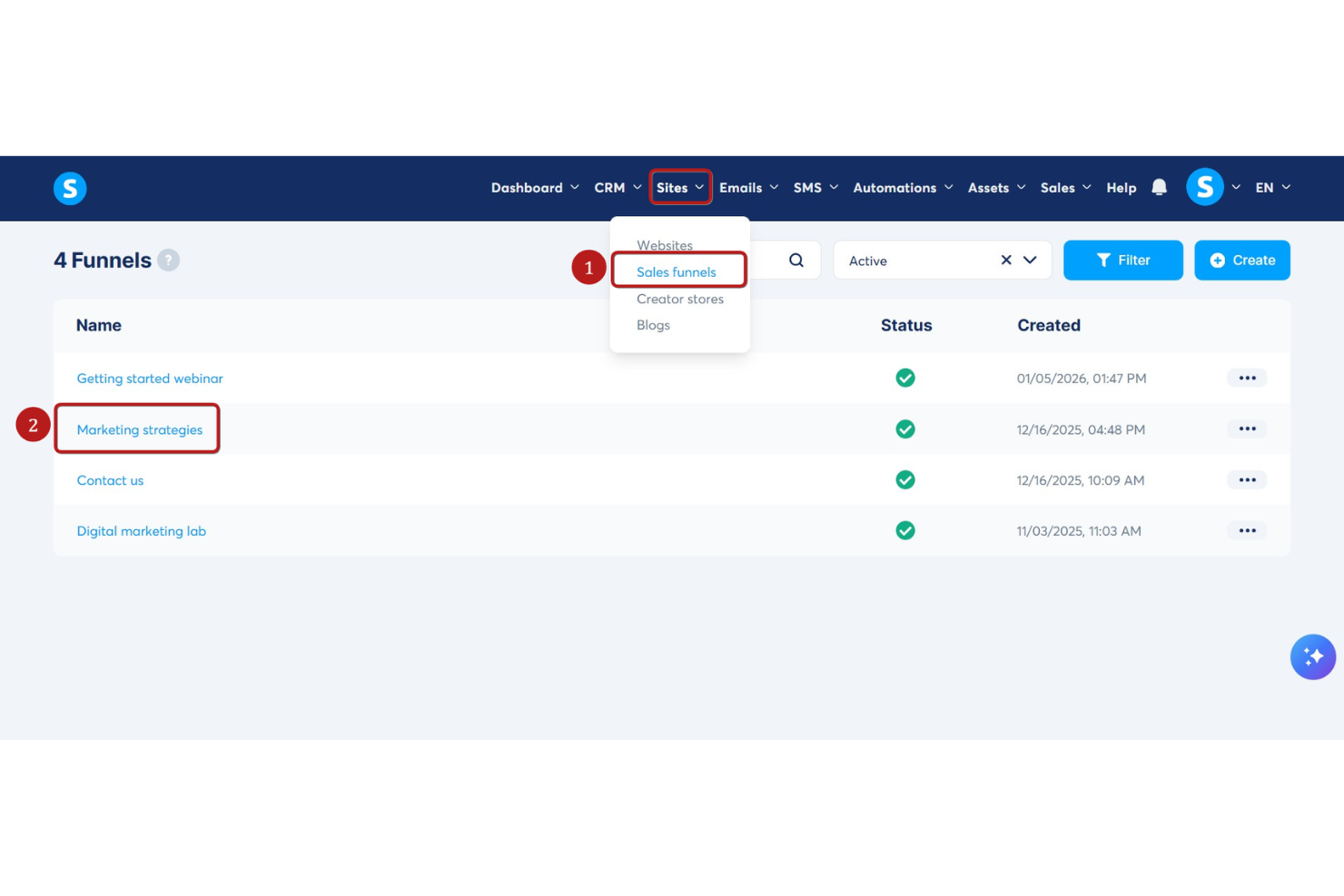 Systeme.io screenshot - 10 migliori piattaforme gratuite di automazione marketing nel 2026