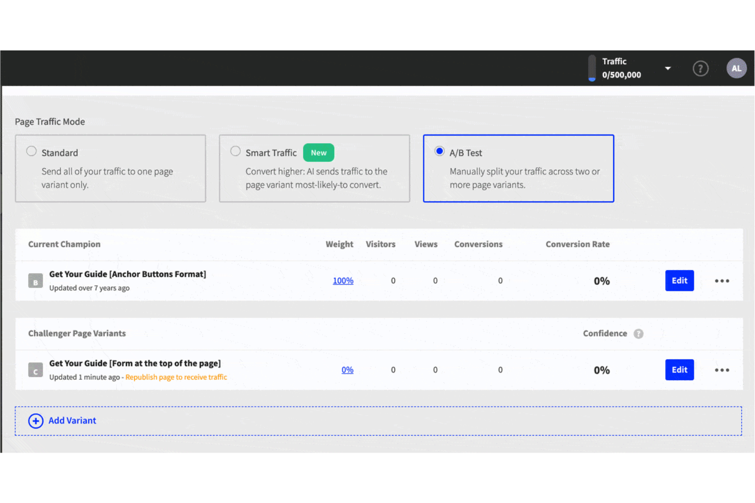 Unbounce screenshot - 10 Mejores Software de Pruebas A/B en 2026