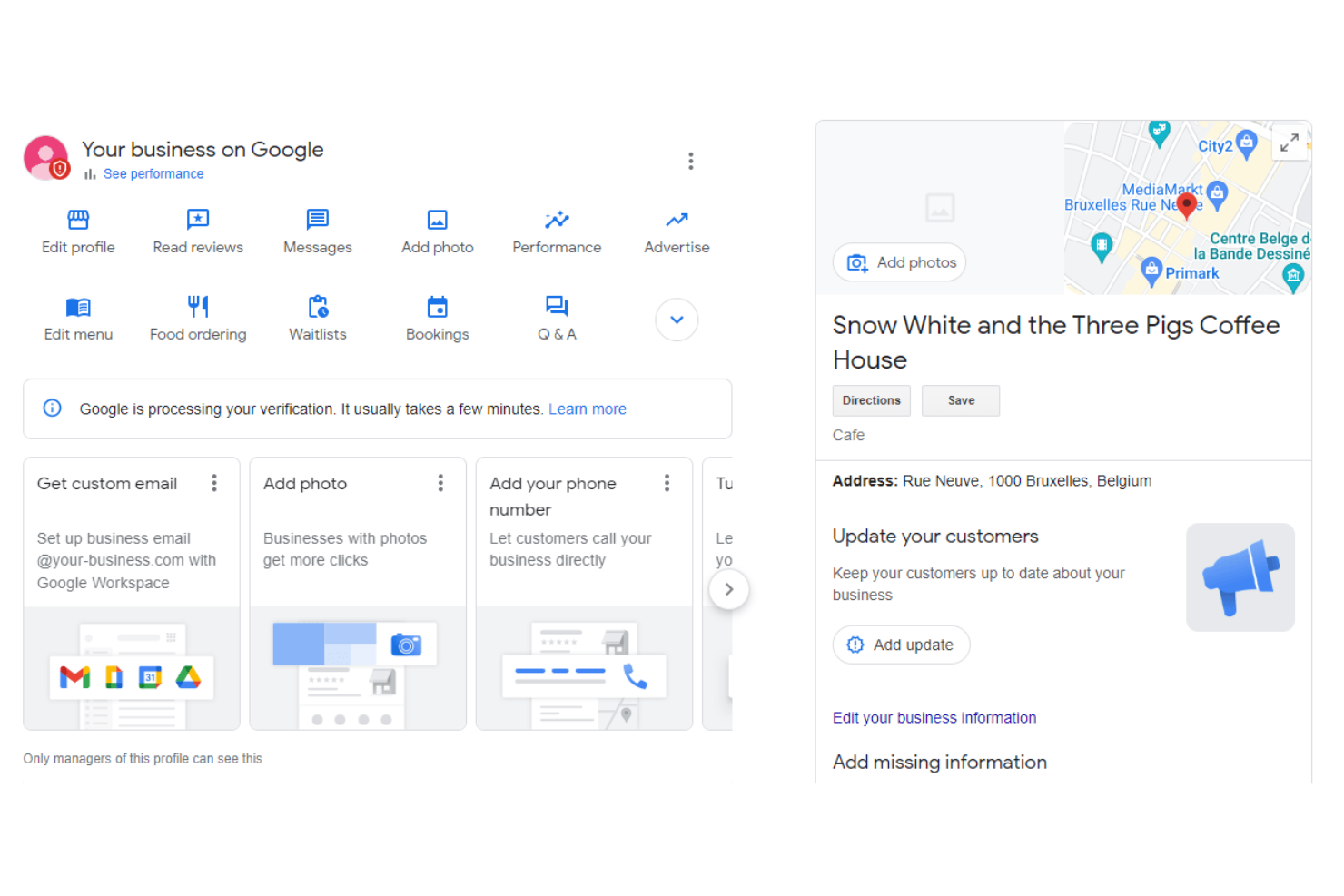Google Business Profile screenshot - 10 migliori strumenti SEO locali nel 2026