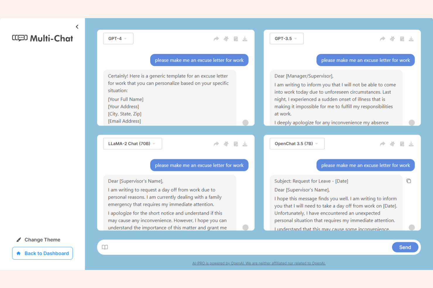 MultipleChat screenshot - 10 Mejores Generadores de Casos de Estudio con IA en 2026