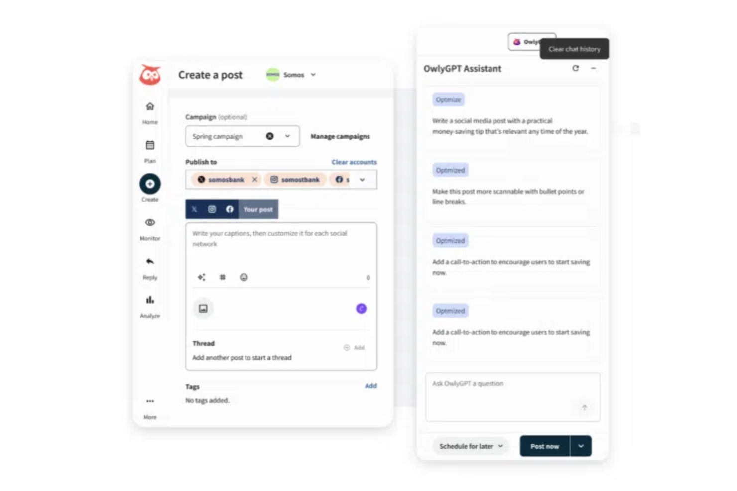 Hootsuite screenshot - 10 Strumenti di Analisi Instagram nel 2026