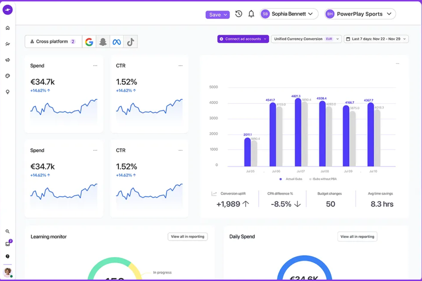 Smartly screenshot - 10 Migliori Strumenti di Marketing per App con Intelligenza Artificiale nel 2026