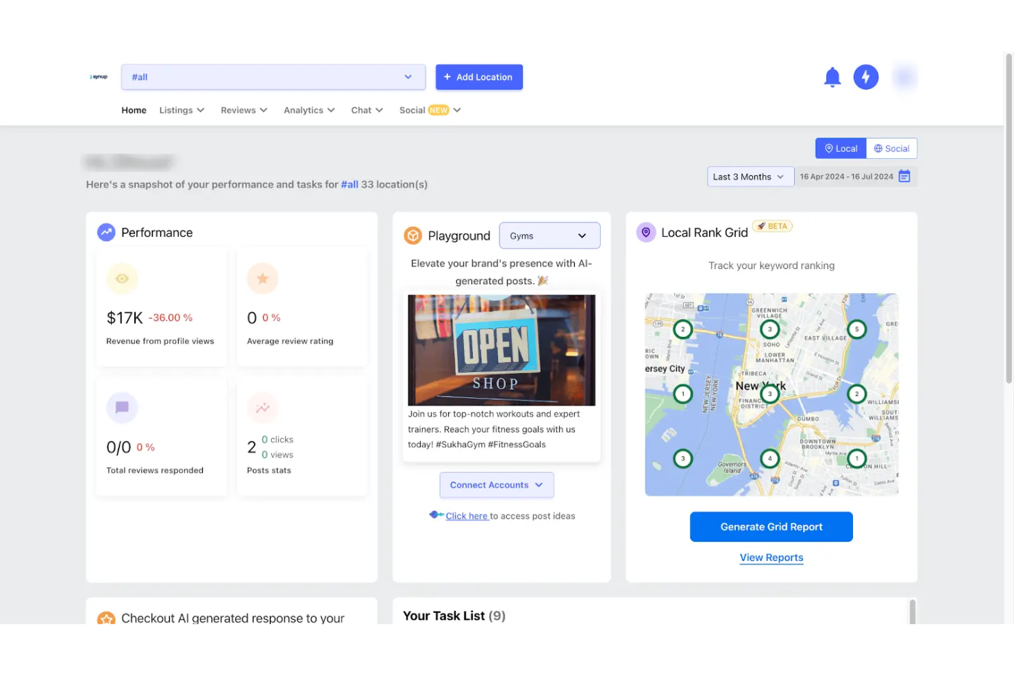 Synup screenshot - 10 migliori strumenti SEO locali nel 2026